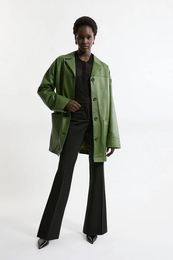 Leather Tailored Jacket | Karen Millen UK + IE + DE + NL