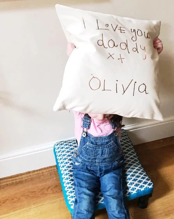 Organic Kids Handwriting Cushion  Copper Print  Childrens | Etsy | Etsy (US)