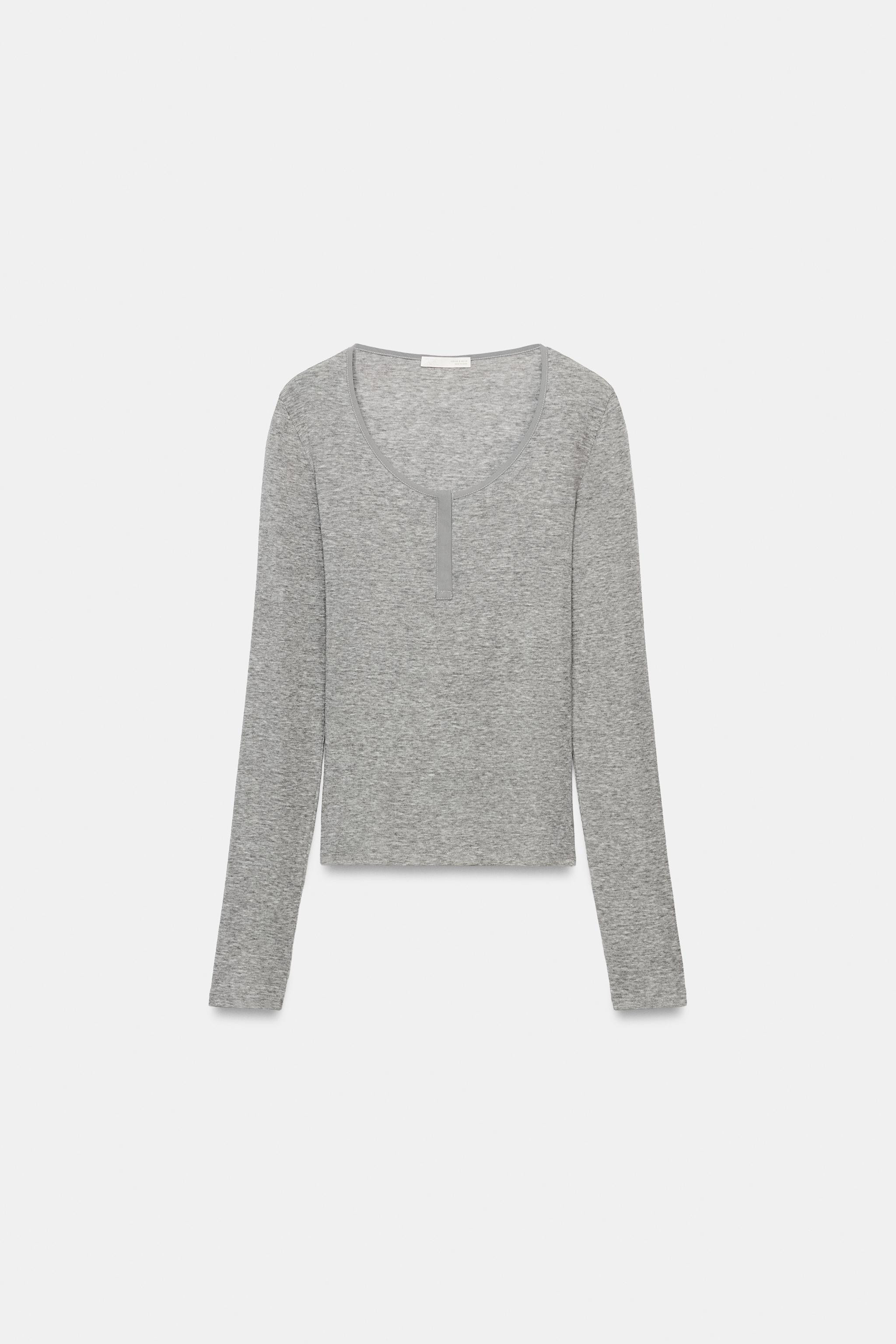 BUTTONED HENLEY T-SHIRT | Zara UK