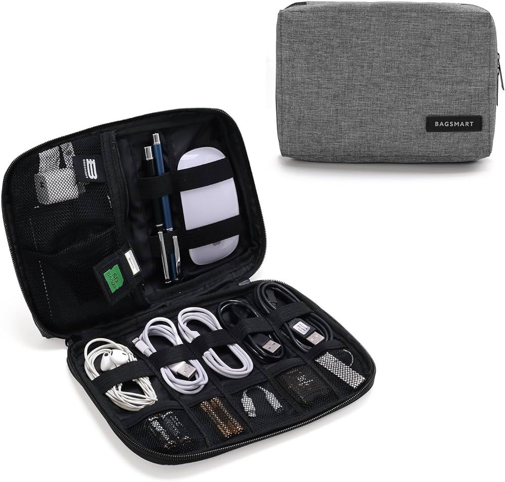 Amazon.com: BAGSMART Electronics Organizer Travel Case, Small Travel Cord Organizer Bag for Trave... | Amazon (US)