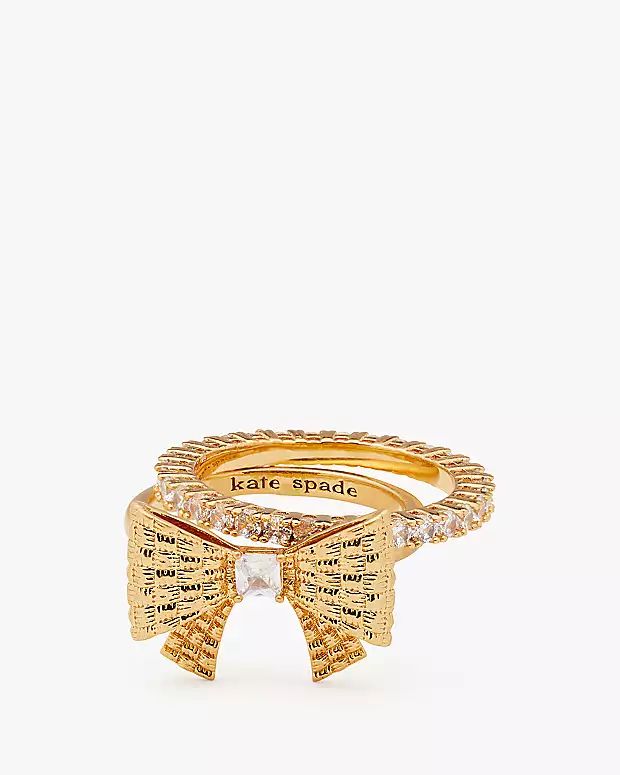 Wrapped In A Bow Stacking Rings | Kate Spade (US)