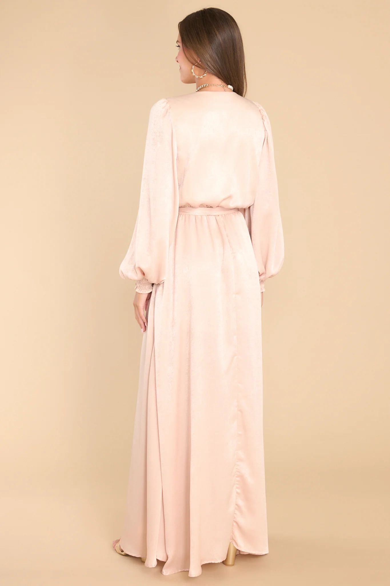 Settle The Score Champagne Maxi Dress | Red Dress 