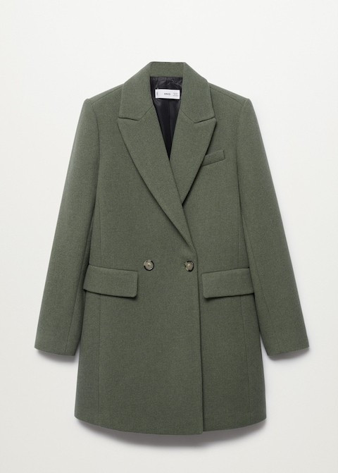 Wool double-breasted coat | MANGO (US)