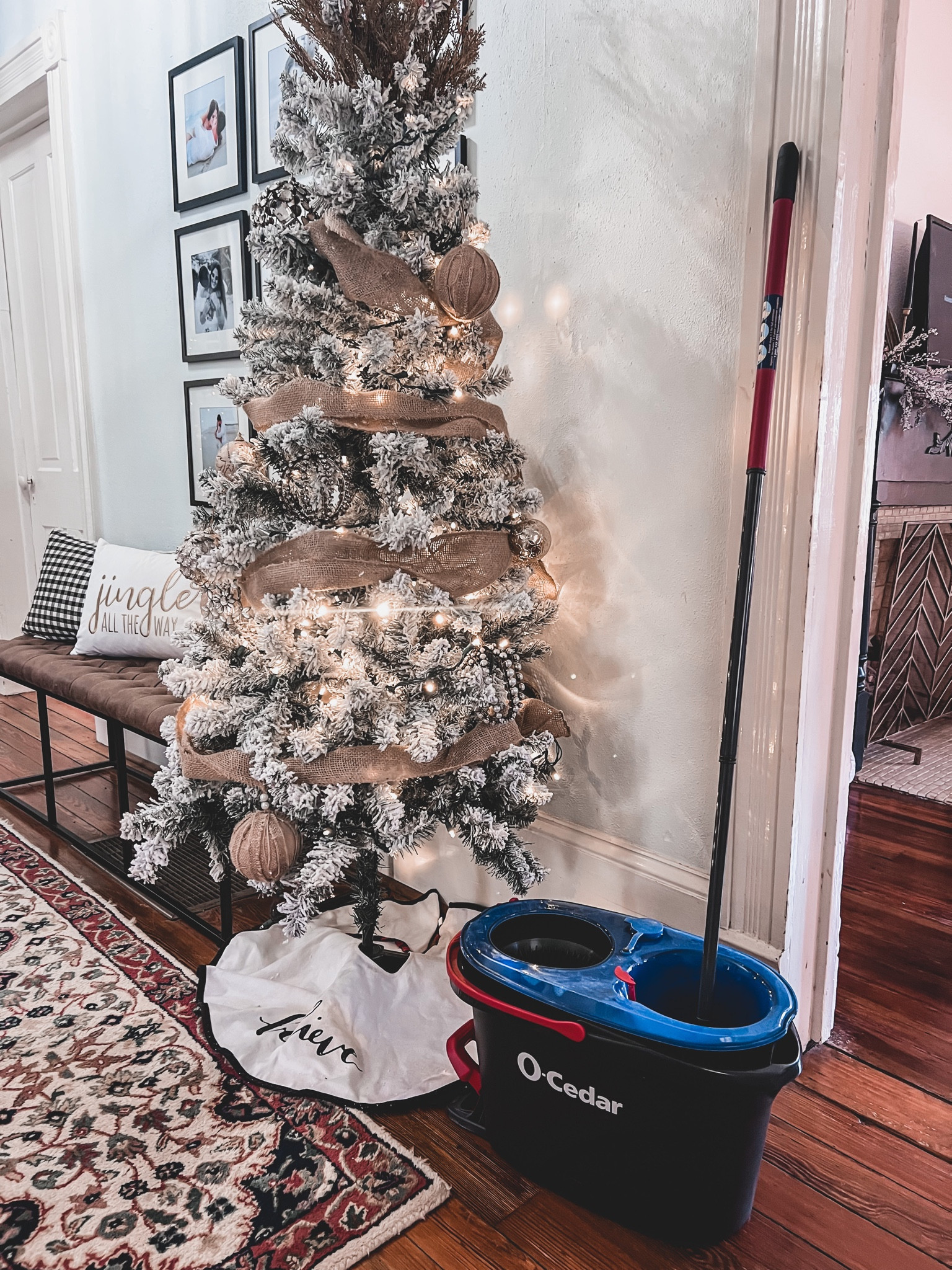 I love this mop! It keeps your dirty water separated from the clean water. On sale on Amazon!! Christmas decor Christmas tree