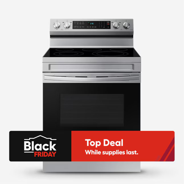 Samsung 30-in Glass Top 5 burners 6.3-cu ft Air Fry Convection Oven Freestanding Electric Range (... | Lowe's