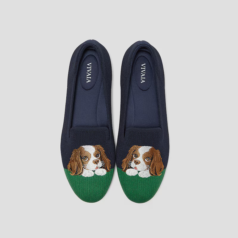 Round-Toe Embroidered Loafers (Audrey) | VIVAIA