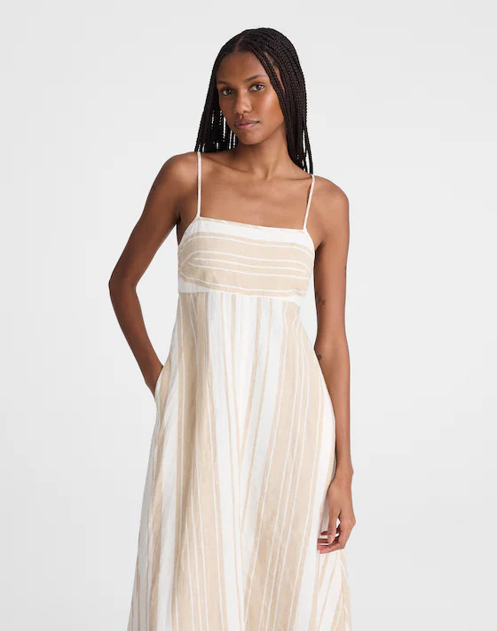 Empire-Waist Midi Dress in 100% Linen | Madewell
