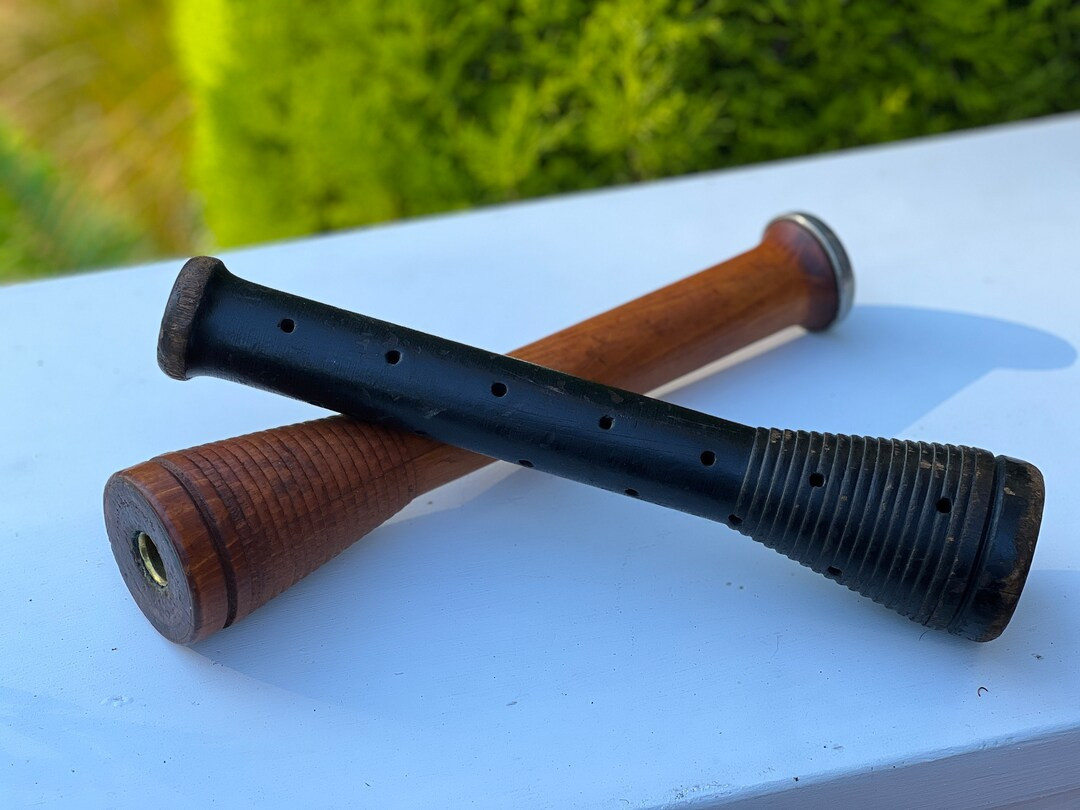 Vintage Set of 2 Wood and Steel Industrial Spools - Etsy | Etsy (US)