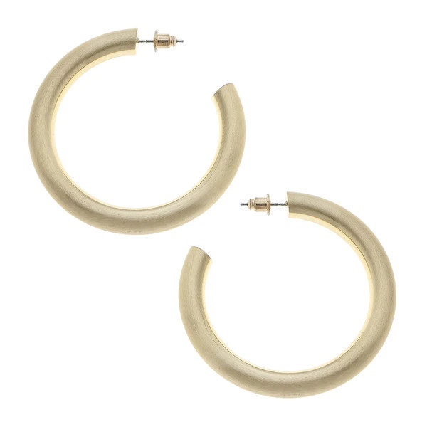 Isla Hoop Earrings in Satin Gold | CANVAS