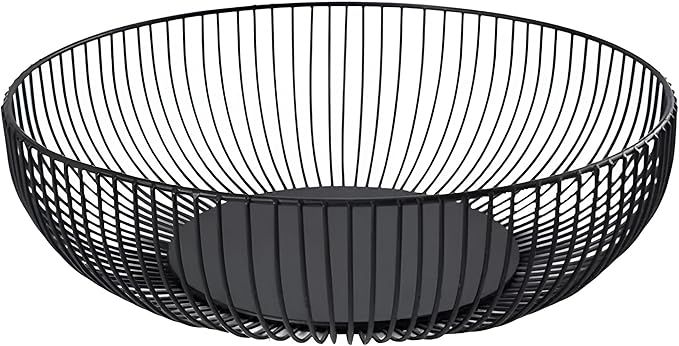 7UYUU Metal Wire Countertop Fruit Bowl Basket Holder for Kitchen | Black Modern Home Storage Deco... | Amazon (US)