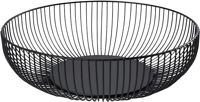 7UYUU Metal Wire Countertop Fruit Bowl Basket Holder for Kitchen | Black Modern Home Storage Deco... | Amazon (US)
