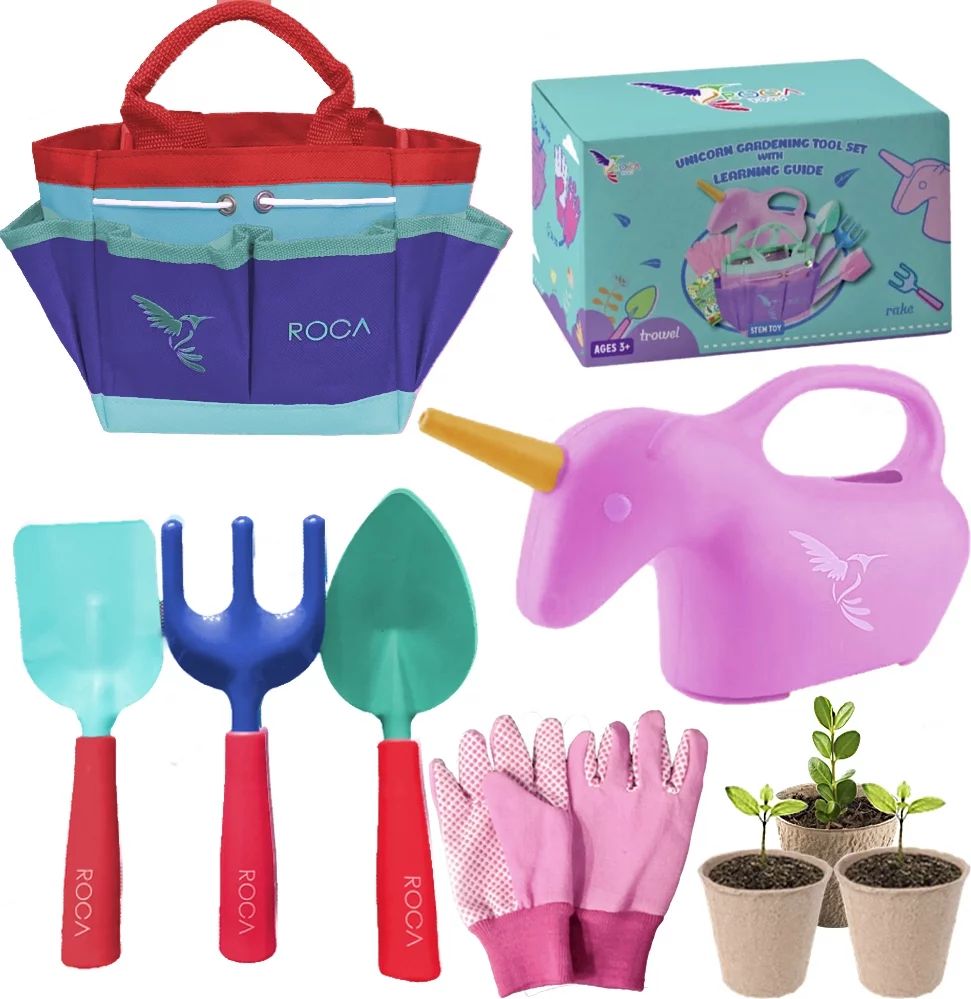 Kids Gardening Tools with Kids Gardening Gloves and Unicorn Toy Watering Can- Unicorn Garden Hand... | Walmart (US)