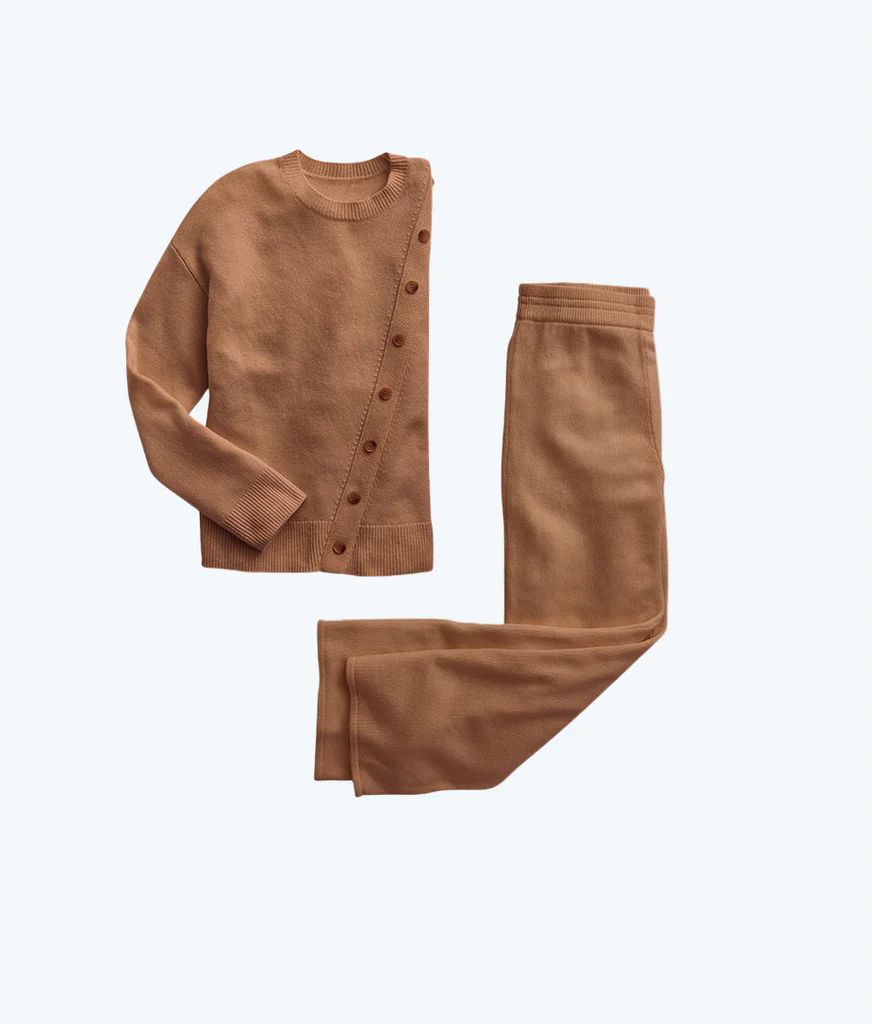 The Luxe Cashmere Blend Button Crewneck & Sweater Pant Bundle | SummerSalt