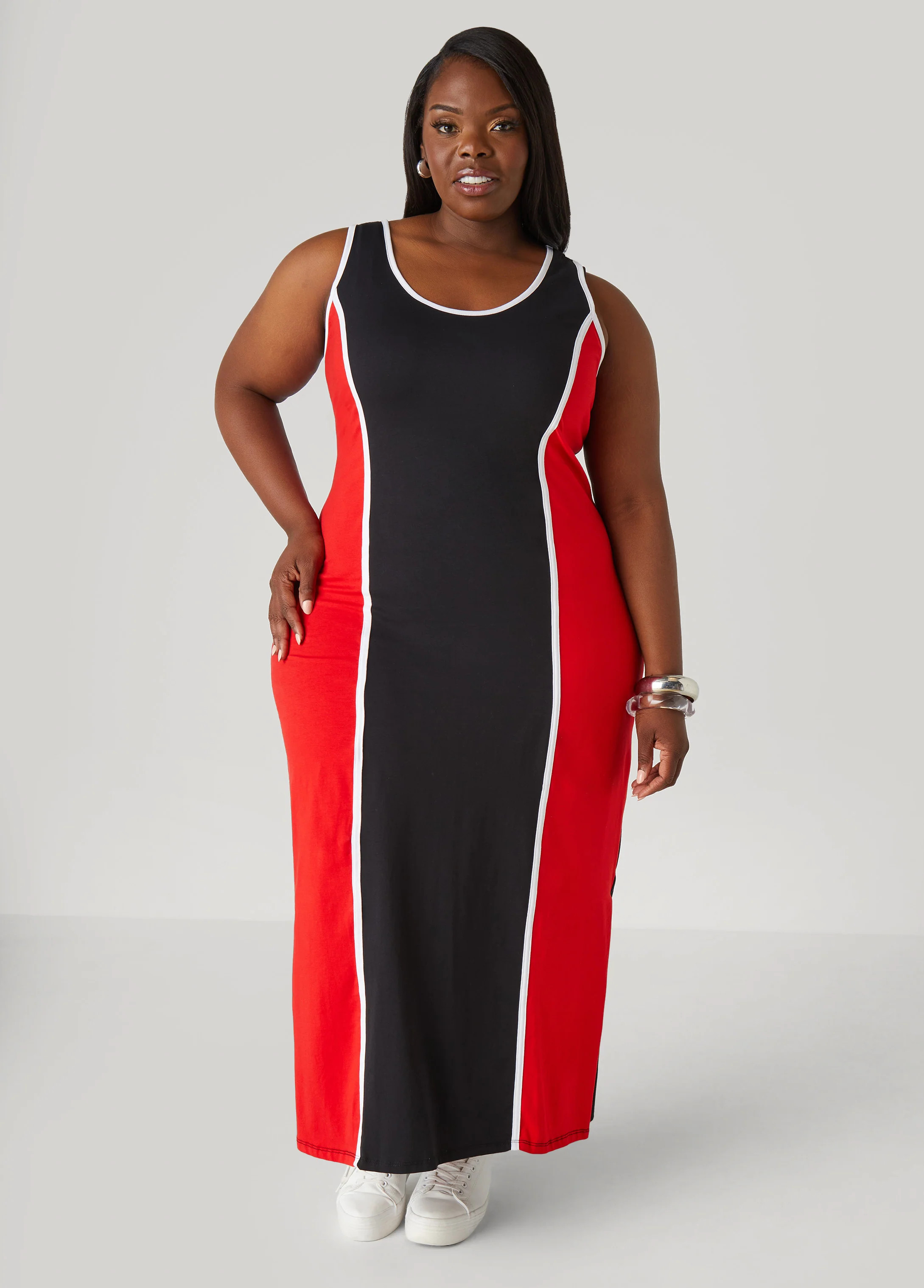 Two Tone Tank Maxi Dress | Ashley Stewart