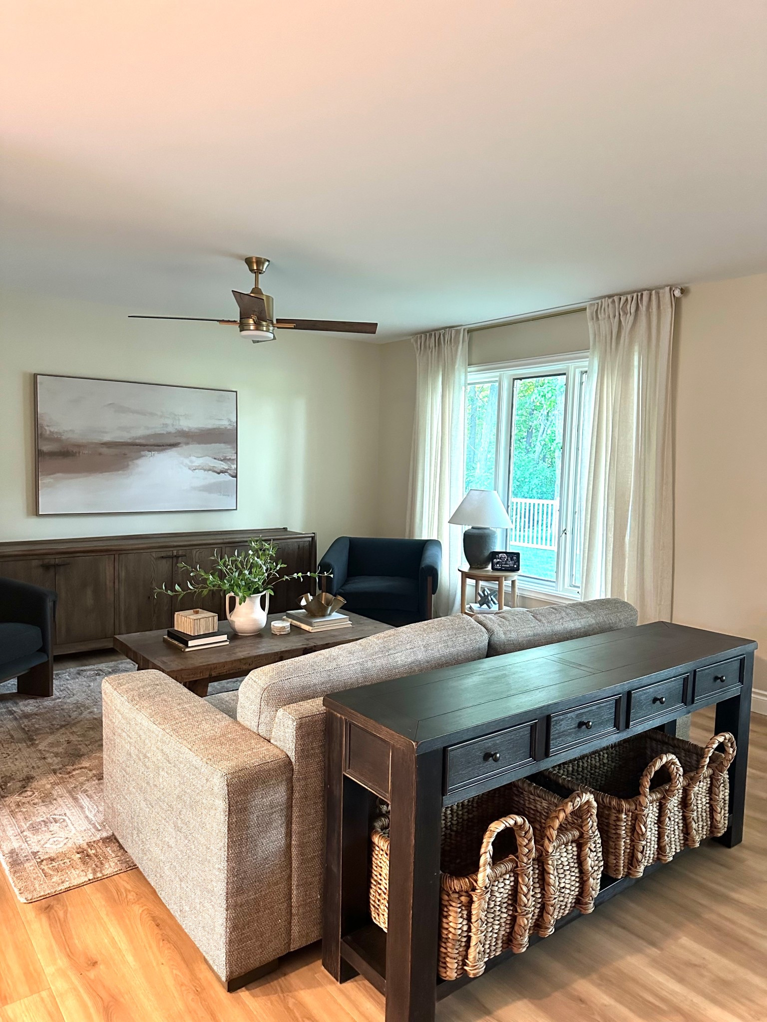 Living Room + the BEST affordable Curtains 