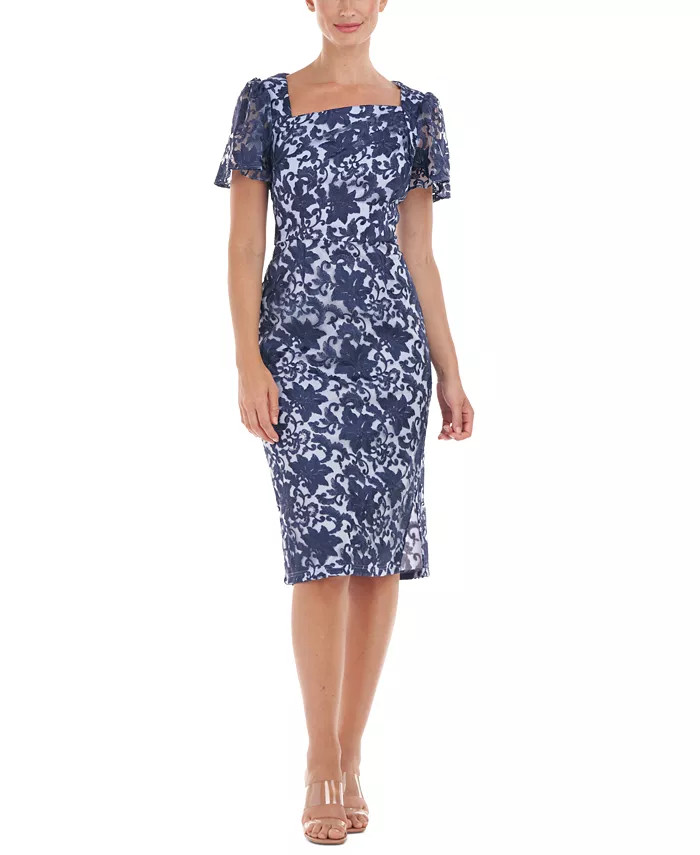 Women's Embroidered Cocktail Sheath Dress | Macys (US)