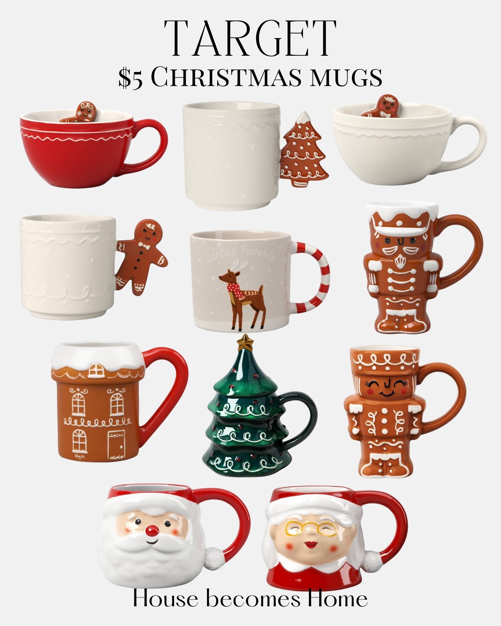 Target $5 Christmas mugs! 

#LTKSeasonal #LTKHoliday #LTKSaleAlert