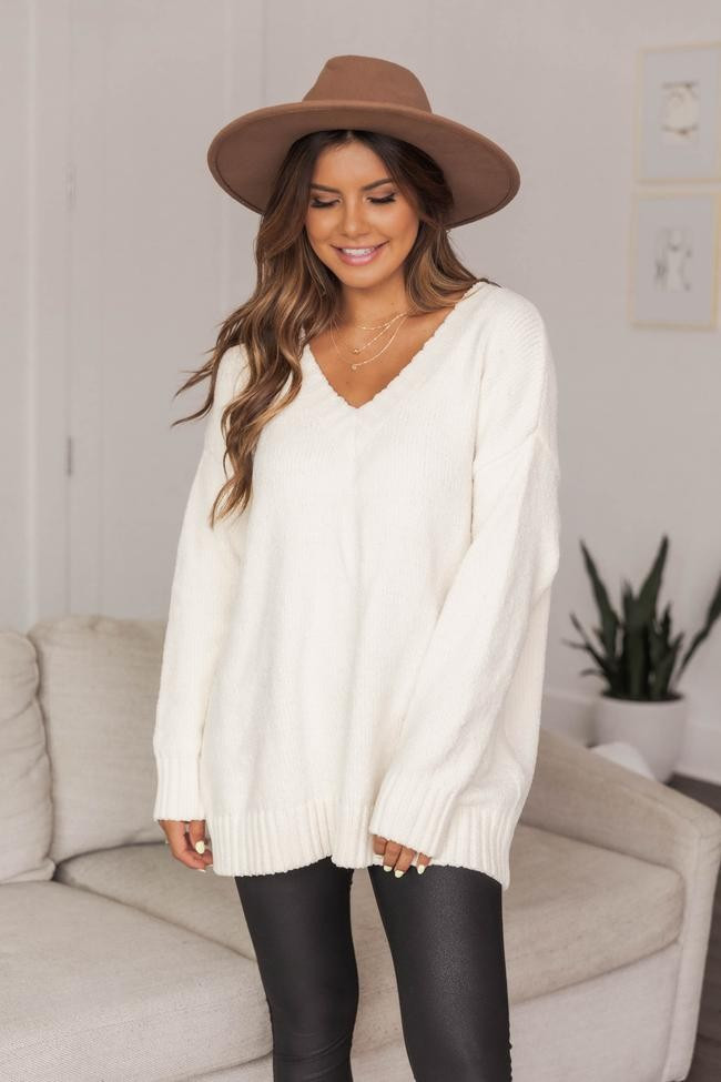 Without A Doubt Ivory Sweater | The Pink Lily Boutique