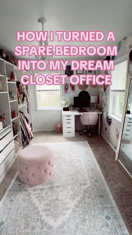 How I turned a spare bedroom into my closet and office! Linked what I could including the closet Organization and home office set up 

#LTKSeasonal #LTKunder50 #LTKunder100 #LTKFind #LTKstyletip #LTKsalealert #LTKhome