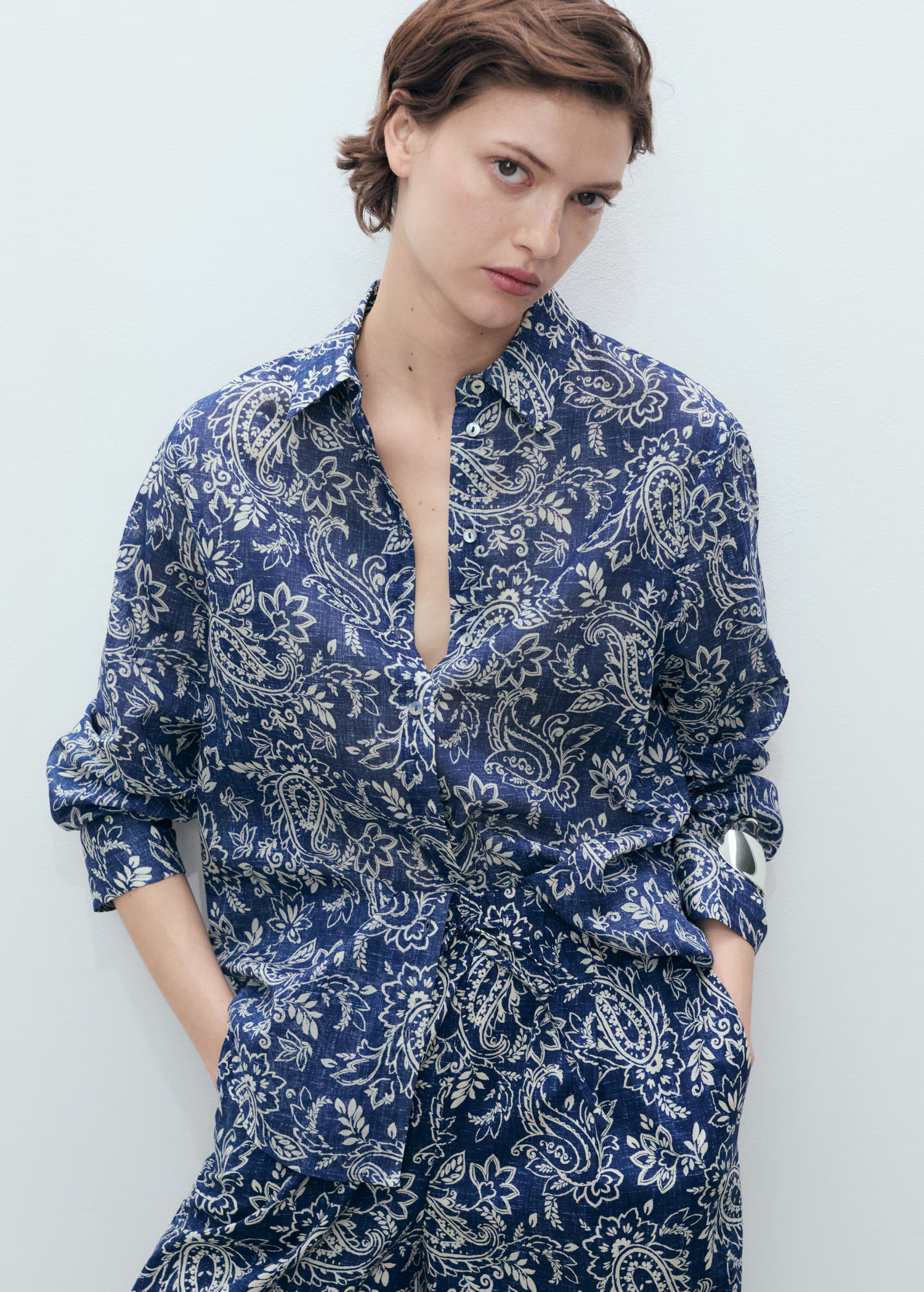 Printed cotton shirt - Women | MANGO USA | Mango (US/MX/AU)
