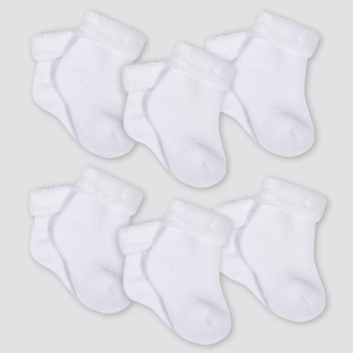 Gerber Baby 6pk Wiggle-Proof Socks - White | Target