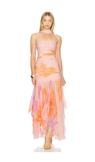 Teryn Silk Dress in Peche Primavera | Revolve Clothing (Global)