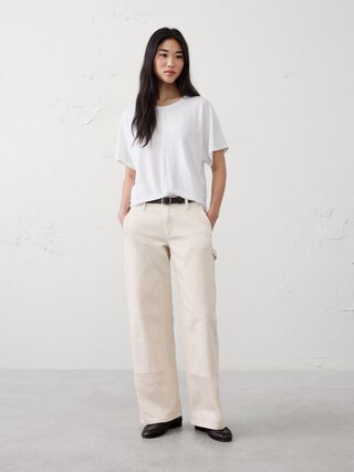 Linen-Blend Dolman-Sleeve T-Shirt | Banana Republic Factory