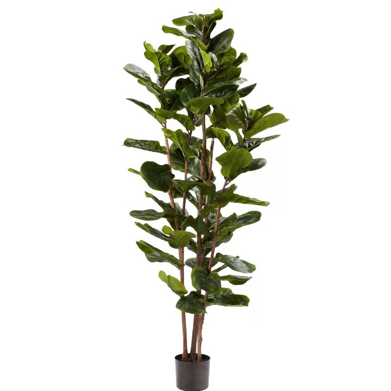 Artificial Fiddle Leaf Fig Tree in Pot | Wayfair North America