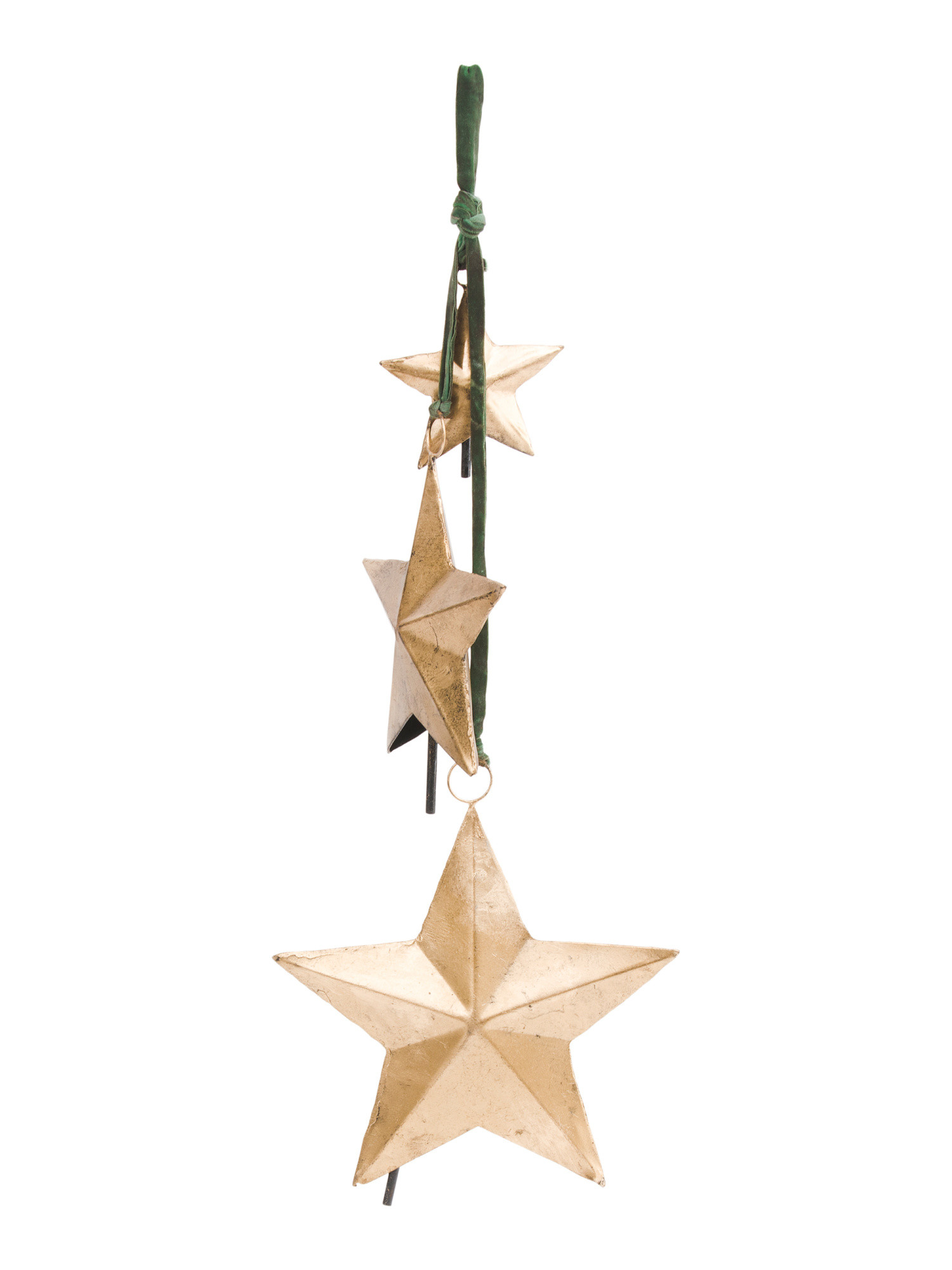 3 Hanging Stars With Ribbon | TJ Maxx