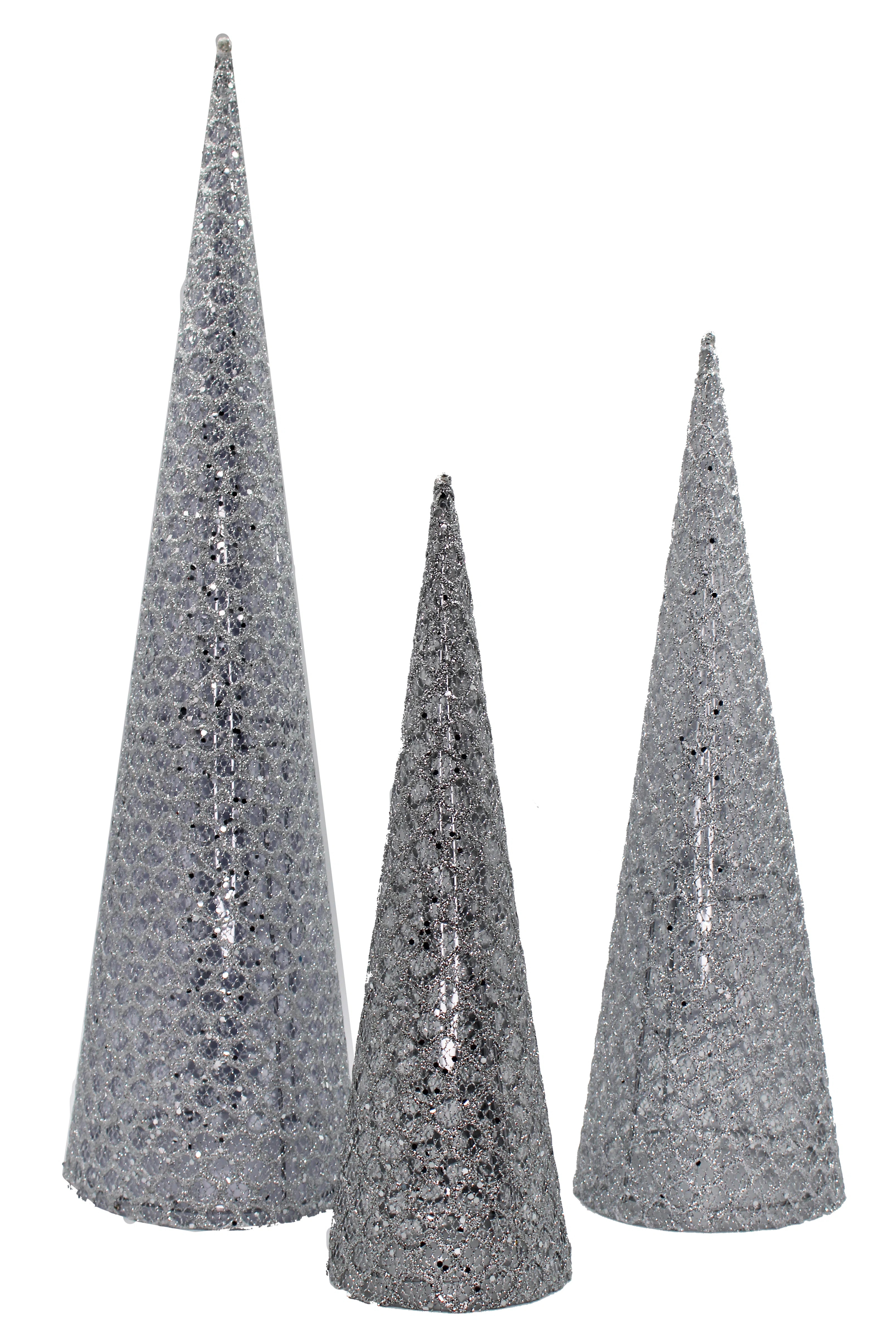 Silver Mesh Cone Tree 3 Pack | Wayfair North America