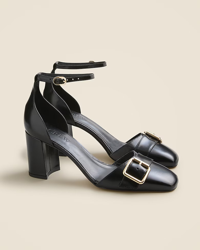 Maisie buckle heels in Italian leather | J. Crew US