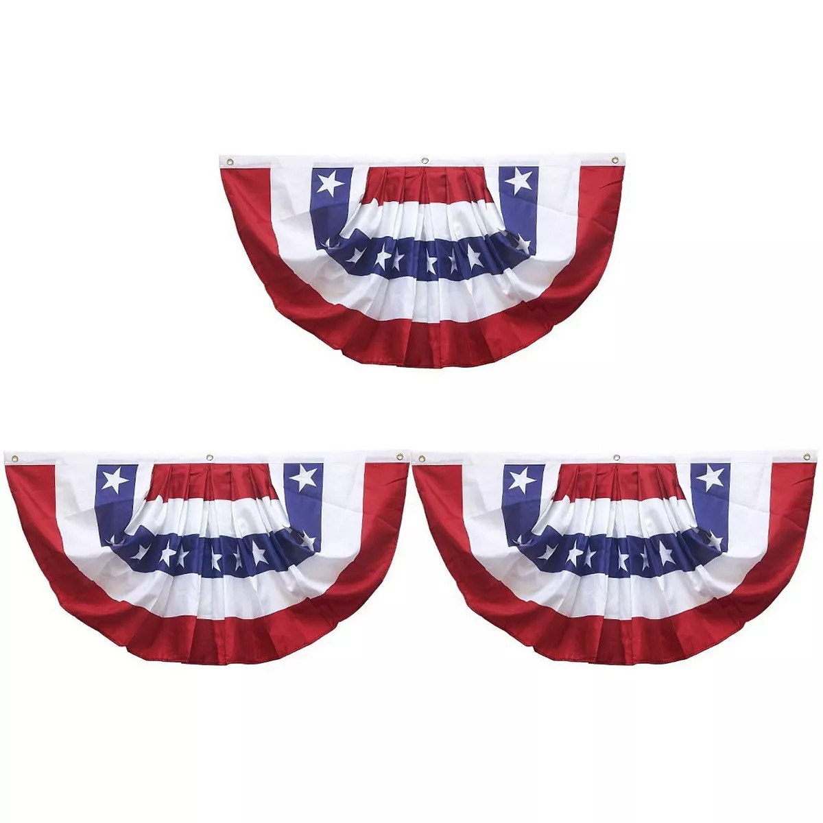 3 Pack Patriotic American Flag Decorations Bunting Banner for 4th of July (34.5 x 18.5 in) | Kohl's