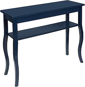 Kate and Laurel Lillian Wood Console Table with Curved Legs and Shelf, 36 x 12 Navy Blue | Amazon (US)