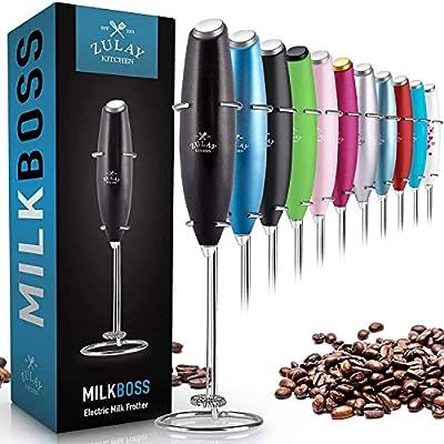 Zulay Original Milk Frother Handheld Foam Maker for Lattes - Whisk Drink Mixer for Bulletproof Co... | Amazon (US)