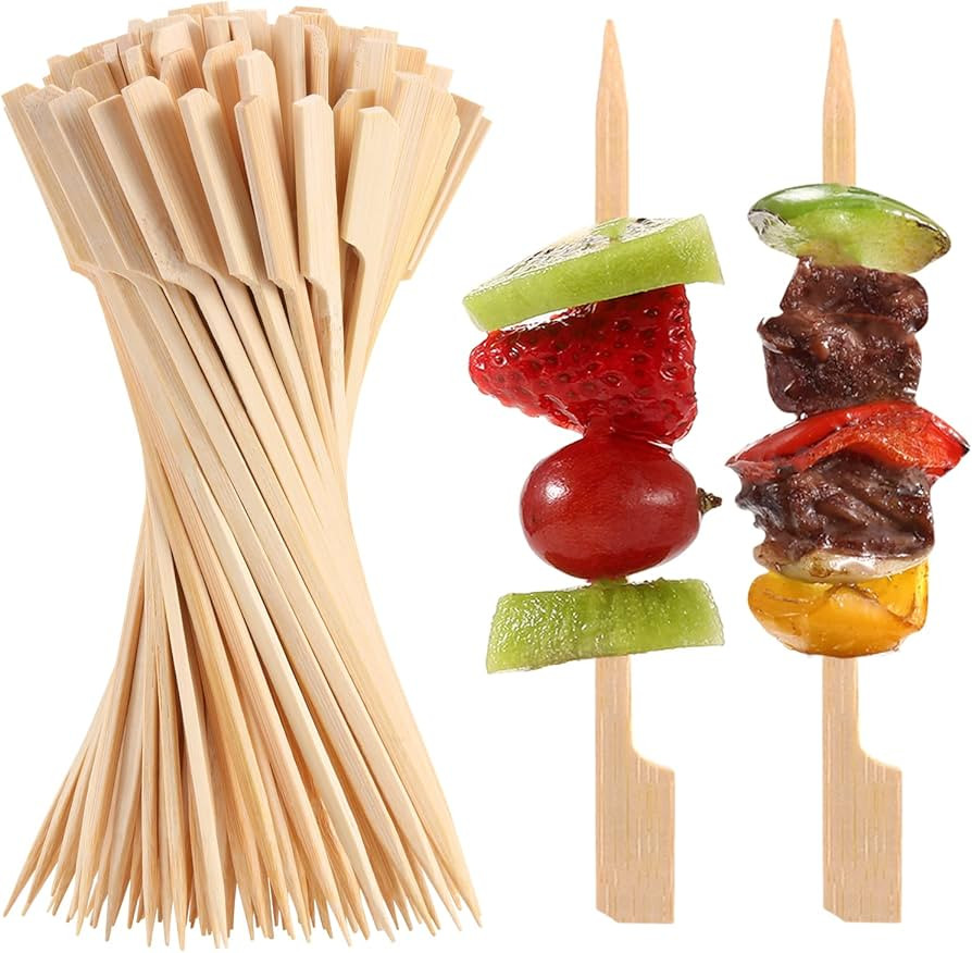 200 PCS Bamboo Skewers for Appetizers, 4.7 Inch Toothpicks Cocktail Picks for Drinks, Fruit Kabab... | Amazon (US)