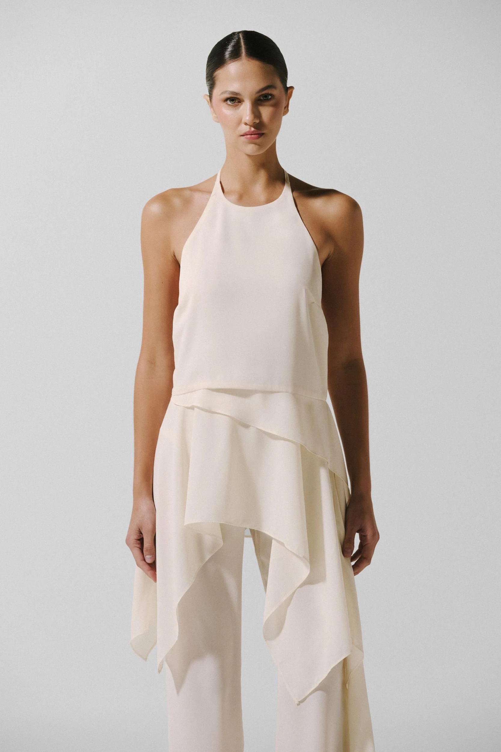 Lorenza Top White in Chiffon - Spring Summer 26 | BAOBAB INT