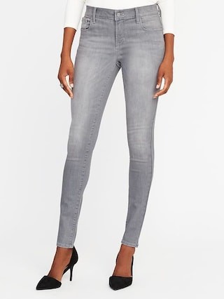 Old Navy Mid Rise Built In Sculpt Gray Rockstar Jeans For Women Size 0 Regular - Stone | Old Navy US