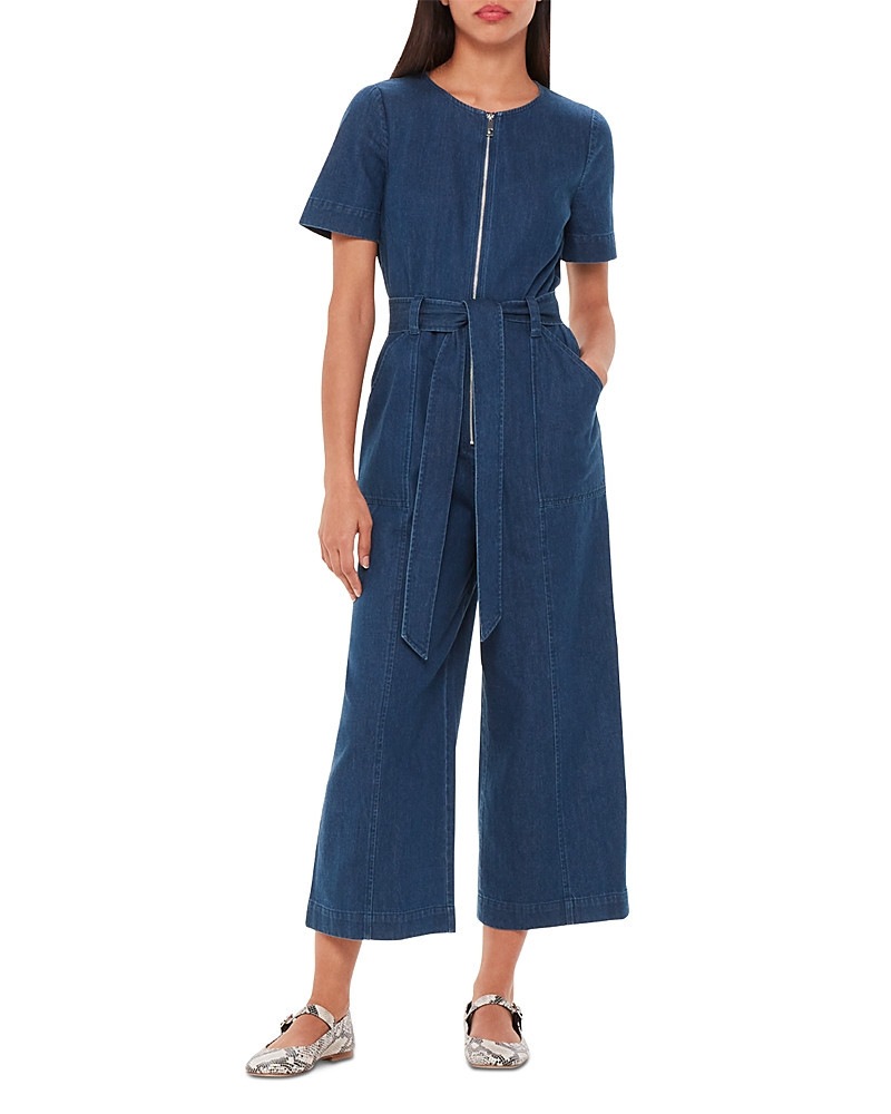 Whistles Denim Short Sleeve Jumpsuit | Bloomingdale's (US)