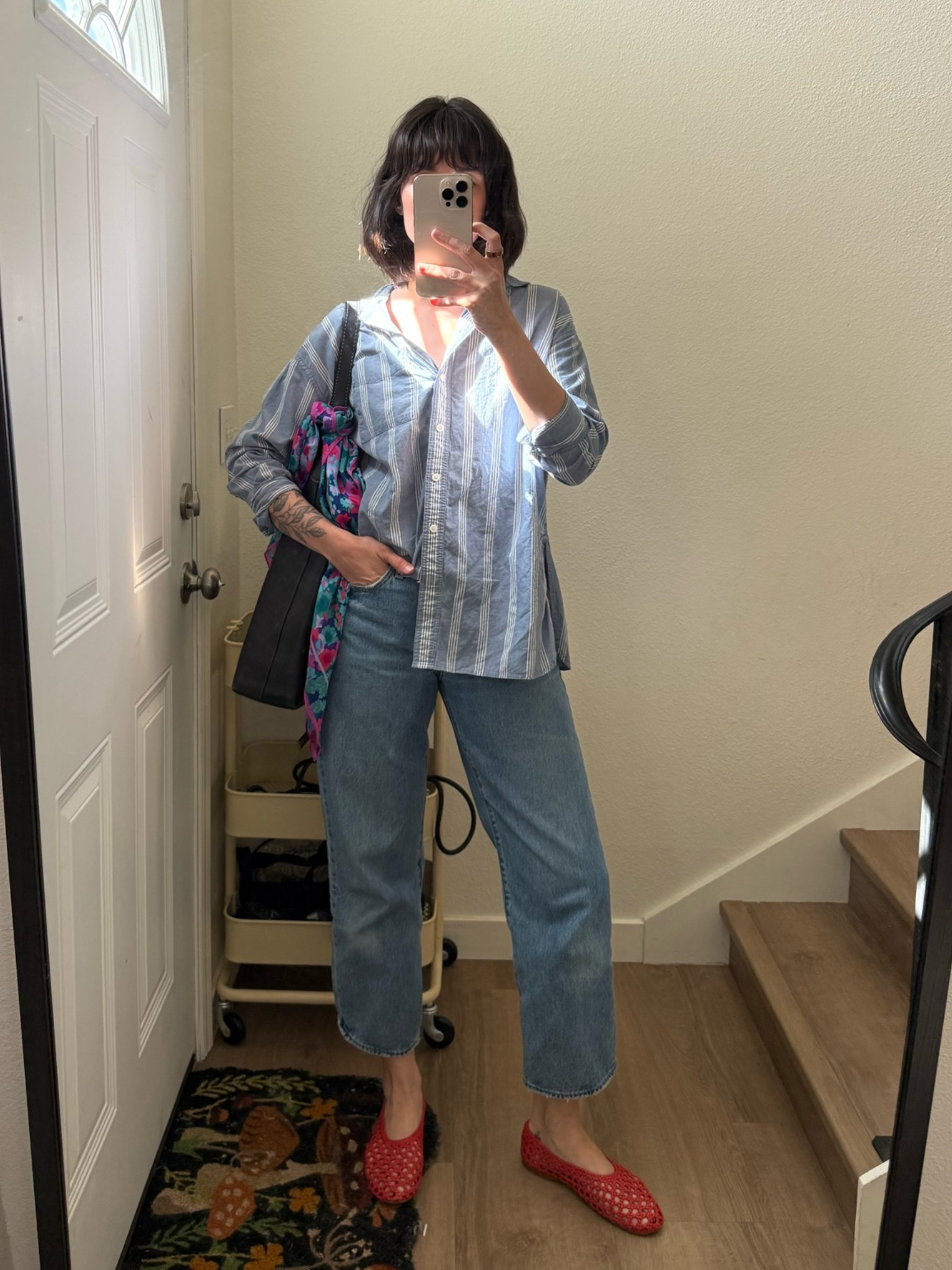 june 4 fit ✨🍵 shirt is so old, but it’s madewell! Linked the most similar! Wearing a few sizes up in the jeans, I like a roomy fit for these.

#LTKmomlife #LTKootd