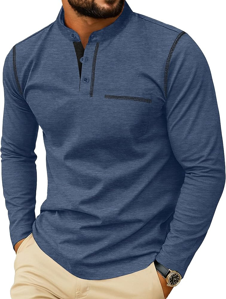 Sailwind Men's Henley Shirts Long Sleeve Button T-Shirt Casual Stylish Cotton Pullover Shirt with... | Amazon (US)