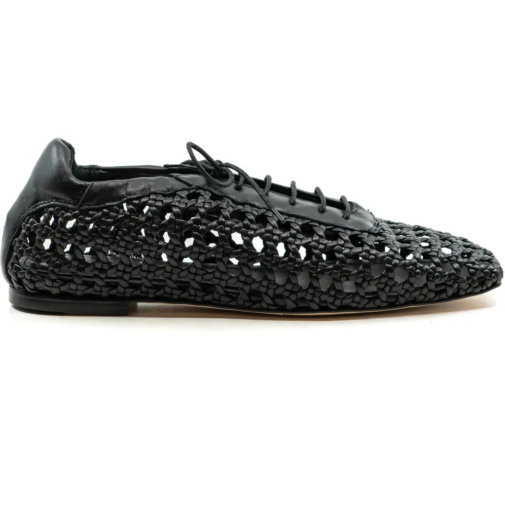 Andrea Gomez Antonia Woven Leather Flat in Black at Nordstrom, Size 41 | Nordstrom