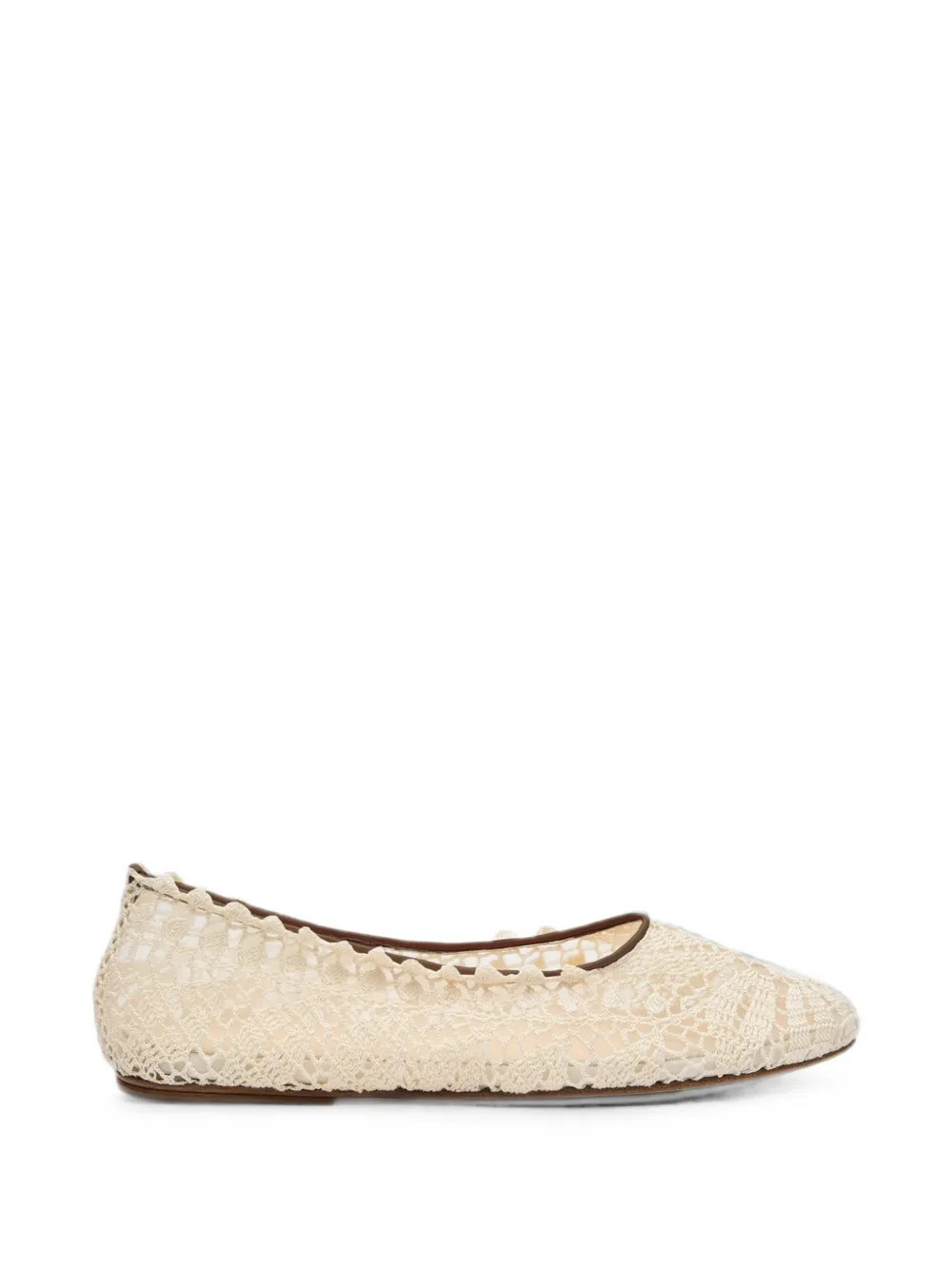 Magda Butrym crochet-knit round-toe ballet flats - Neutrals | Farfetch Global
