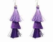 Purple Ombre Tassle Drop Earrings | Etsy (US)