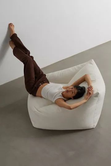 Cooper Velvet Bean Bag Chair | Urban Outfitters (US and RoW)