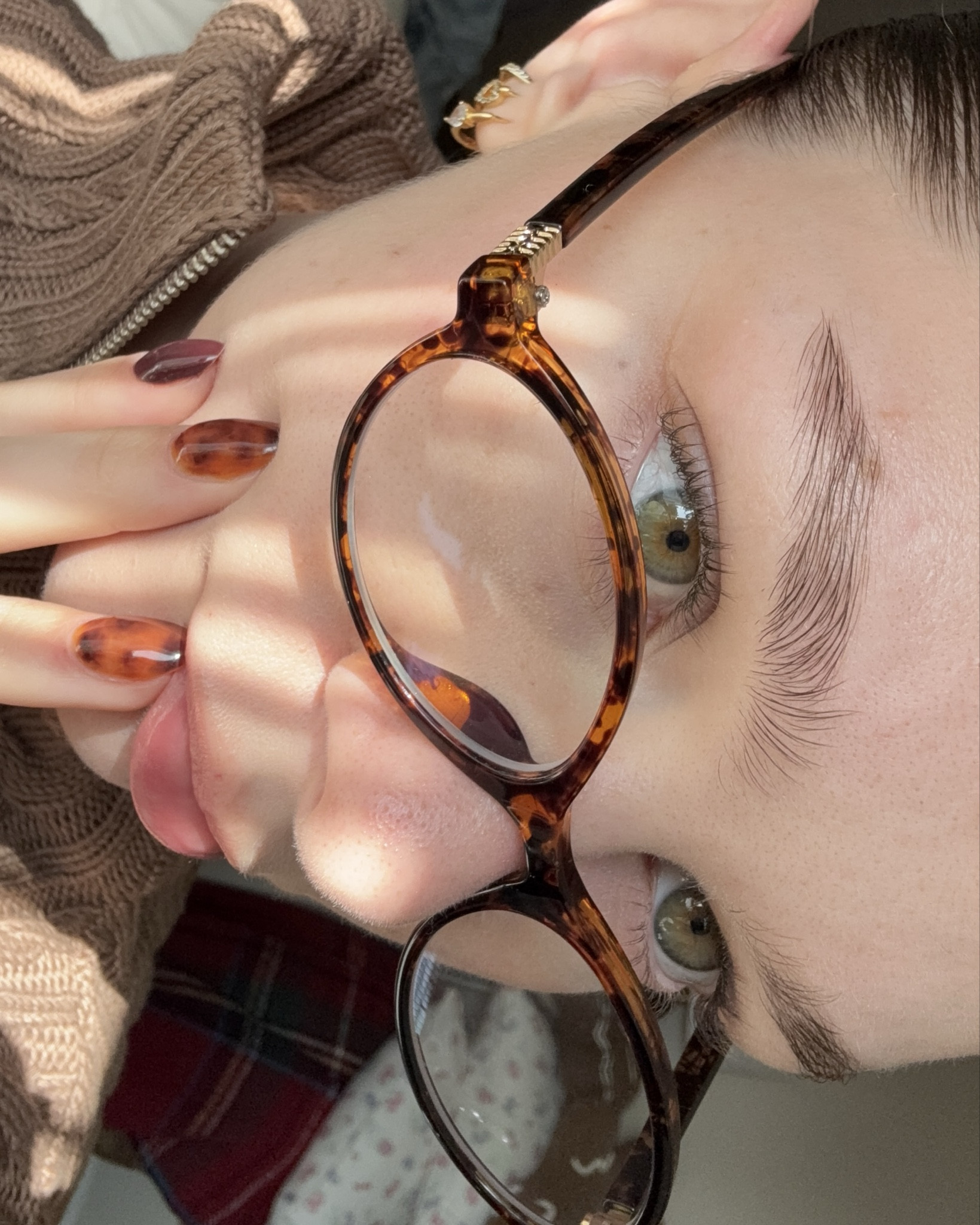 miu miu DUPE glasses. i got the blue light ones to help my eyes when editing my videos and they’re really good and not cheap feeling! i’ve worn them almost everyday since i’ve bought them. 