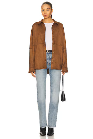 Tularosa Elyse Faux Suede Shacket in Brown from Revolve.com | Revolve Clothing (Global)