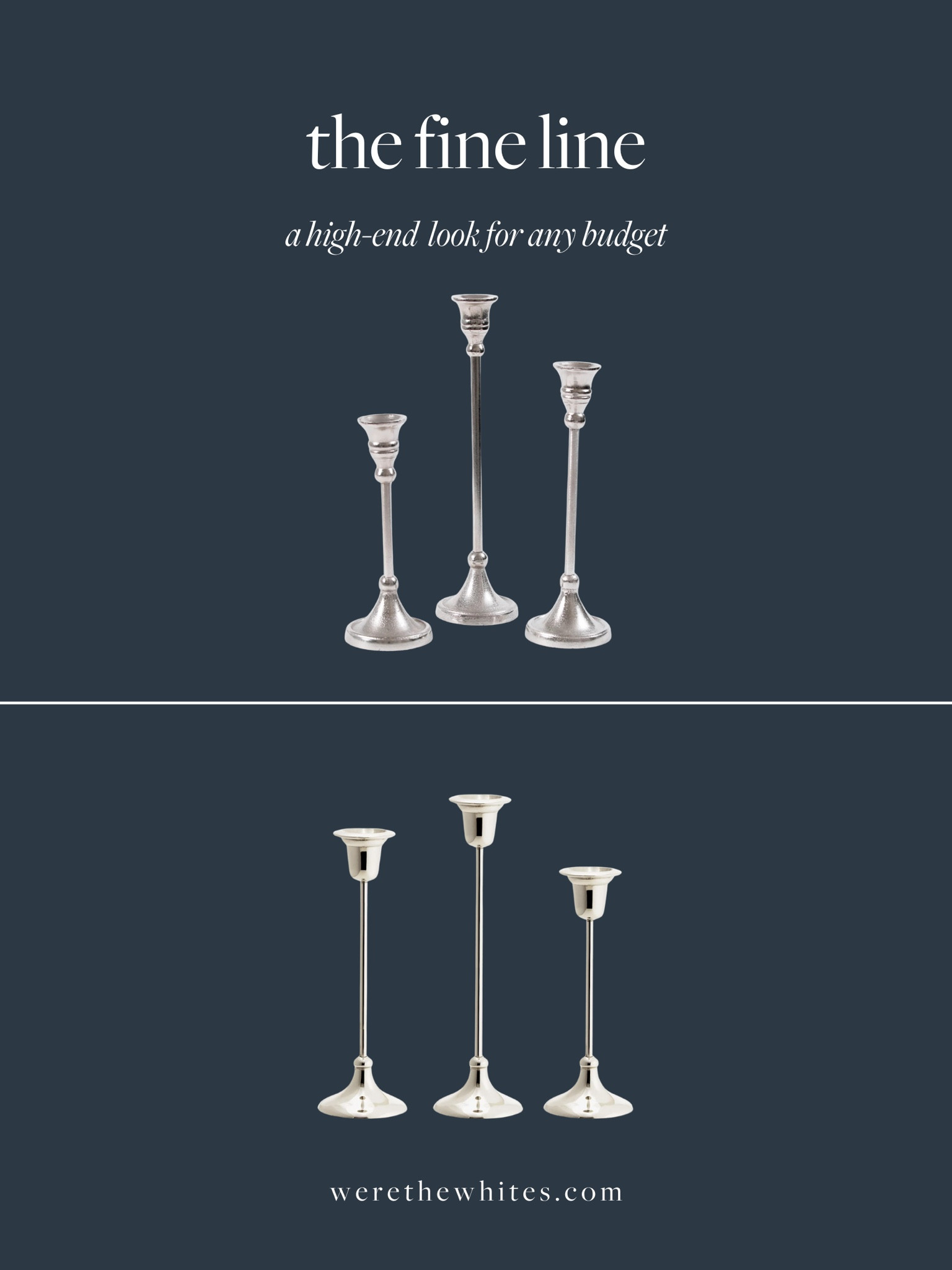 These silver candle holders are stunning and a favorite from Stoffer Home (top)! They’re high end and timeless, and all together around $100 for the 3. I found these almost identical ones from Amazon that come as a set for $35. On trend, and a timeless fine line! 

#LTKSaleAlert #LTKHome #LTKStyleTip