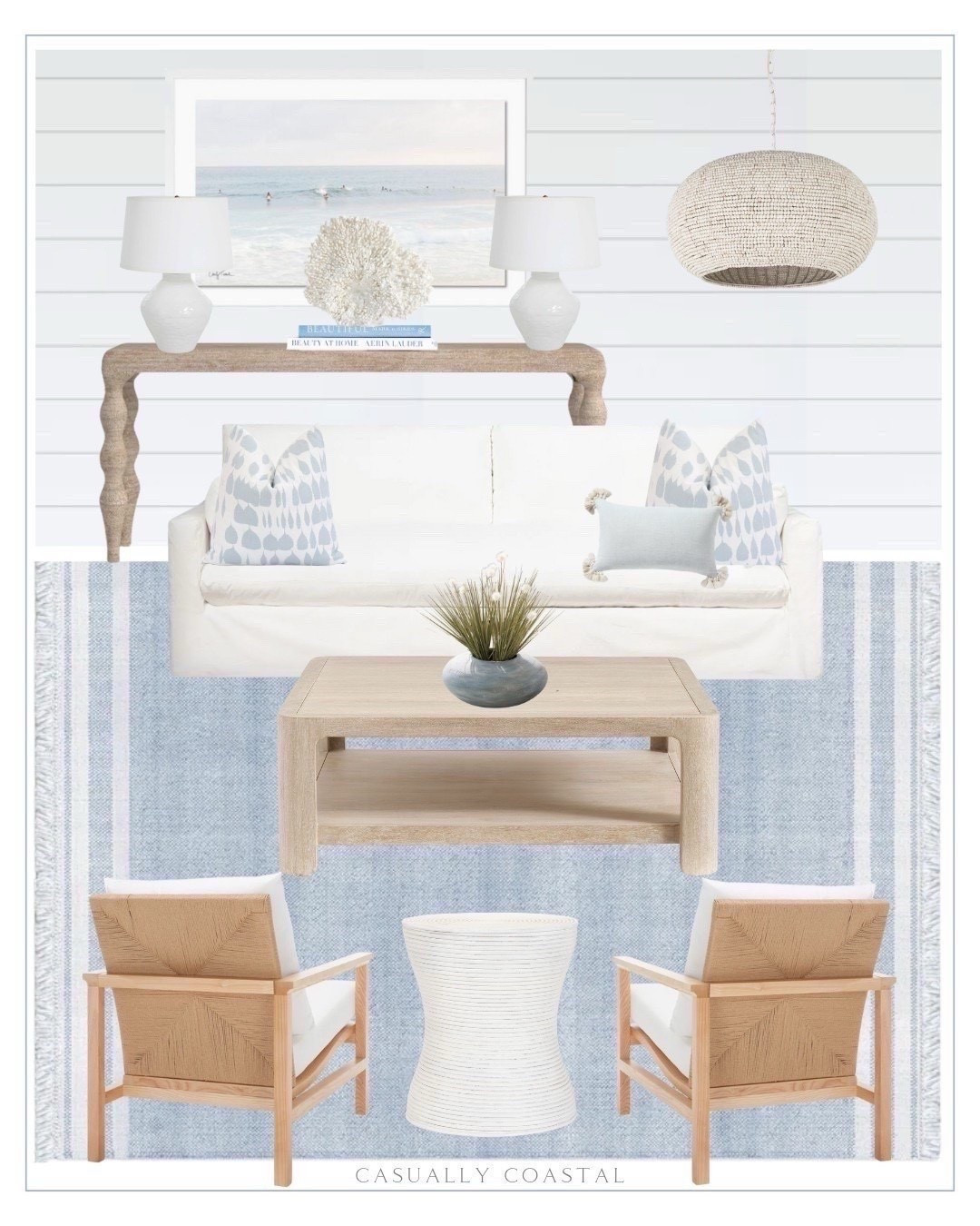 Beachy Living Room Design

Beach house living room, coastal living room, coastal home, coastal style, coastal decor, beach house decor, beach home, neutral living room, wayfair couch, wayfair sofa, coastal sofa, white slip covered sofa, console table, upholstered armchair, 3 light dimmable drum chandelier, coastal chandelier, coastal table lamp, wayfair furniture, coastal rug, wayfair rug, blue and white rug, striped indoor outdoor rug, square coffee table, pottery barn coffee table, wood coffee table, round rattan accent table, coastal accent table, faux white standing bush coral, coastal pillows, Etsy pillows, blue and white pillow cover, coastal pillow cover, faux potted dandelion grass, chambray ceramic vase, coastal vase, coastal wall art, coastal art work

#LTKHome