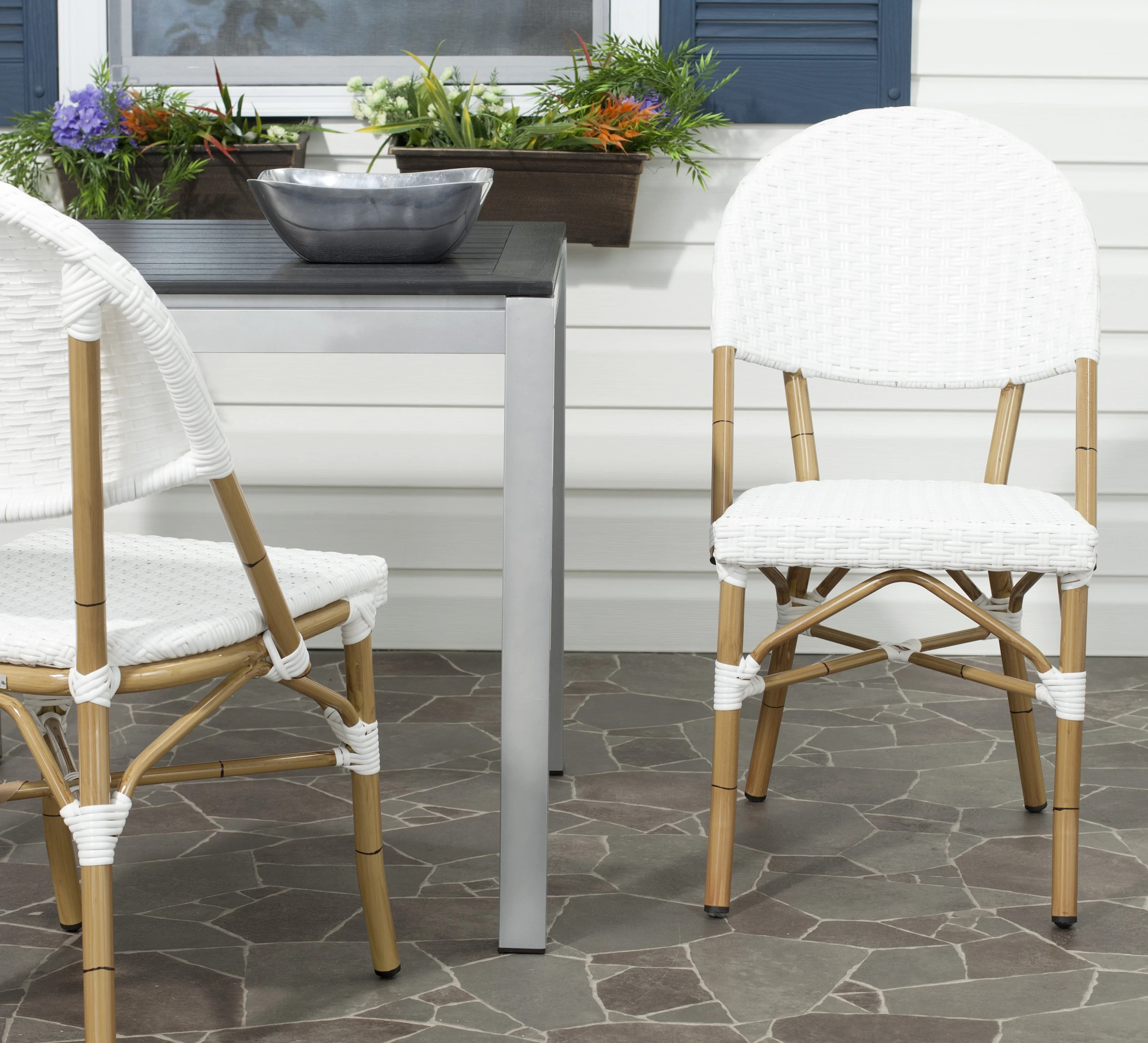Safavieh Barrow Outdoor Patio Stacking Chair, Set of 2 - Off White | Walmart (US)