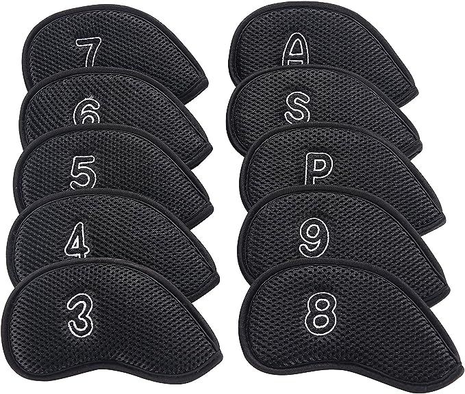 Sword &Shield sports 10Pcs/Pack New Meshy Golf Iron Covers Set Golf Club Head Cover Fit Most Iron... | Amazon (US)